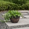 Gardenised Brown Outdoor Rustic Half Barrel Flower Garden Planter Bowl, Plastic, Small QI004113.S - alternate 3